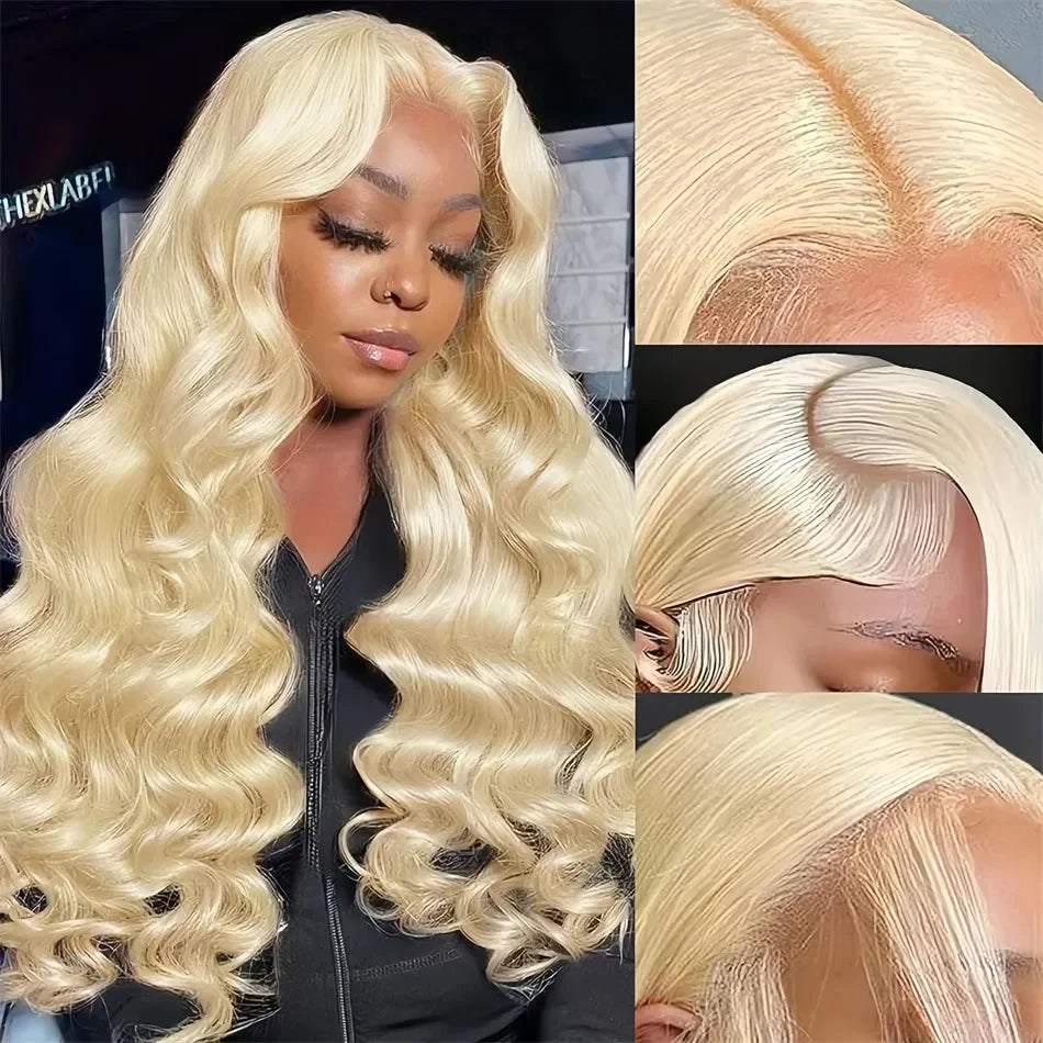 Blonde Body Wave Lace Remy Wig (Pre-Plucked With Baby Hairs) (Glueless)