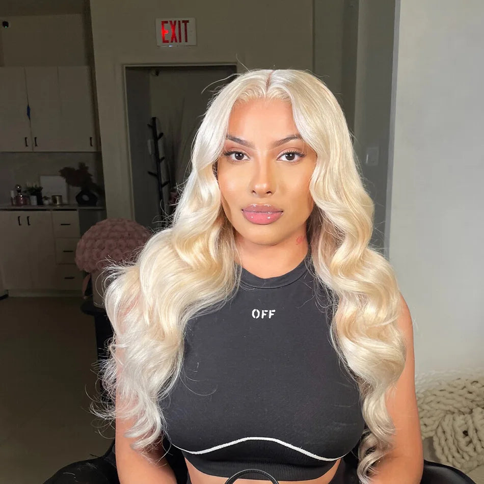 Blonde Body Wave Lace Remy Wig (Pre-Plucked With Baby Hairs) (Glueless)