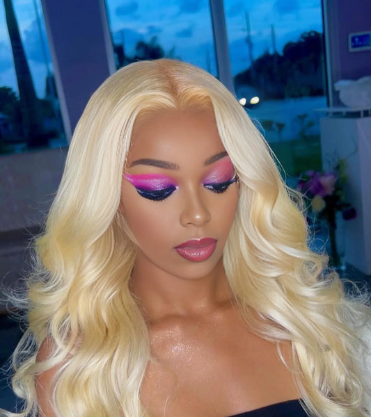 Blonde Body Wave Lace Remy Wig (Pre-Plucked With Baby Hairs) (Glueless)
